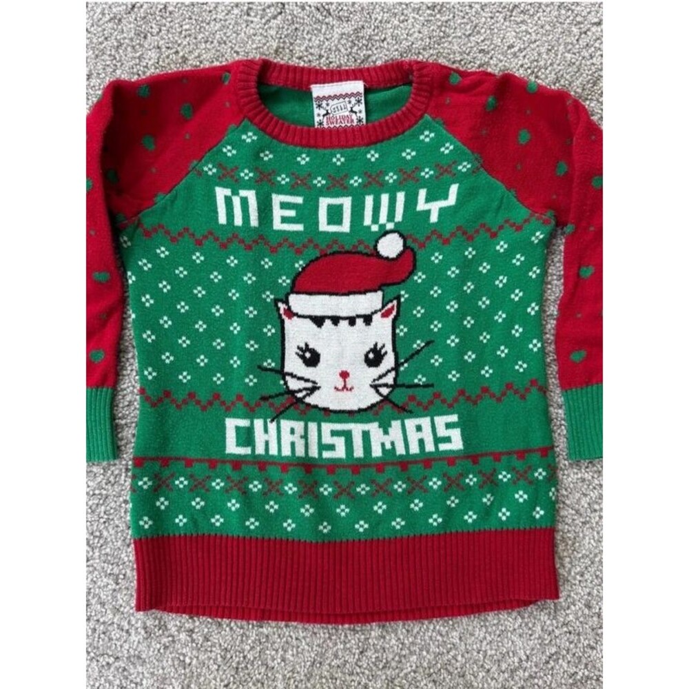 Meowy Christmas Sweater 2T